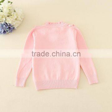 Turtleneck Collar Pink Sweaters Plain Knitted Clothes Appliqued Tiny Flower Full Sleeve Winter Garments Warm photo-2