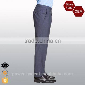 Latest Design Solid Men's Flat Front Winkle Free Pants Trousers