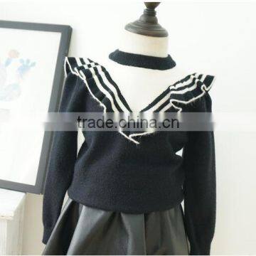 1-7 Years Wholesale 2017 New Fashion Autumn Girls Knitted Sweater Ruffles Soft Girls Pullover Sweaters photo-5