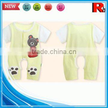 China Short Sleeve Printing Cotton Funny Cute Design Pretty Organic Price Wholesale Baby Clothes