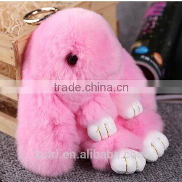 2016 Play Dead Rabbit Bunny Keychain Fashion Fur Pom Pom Keychain Fur Rabbit Cut Toy Doll Hanging Pendant Jewelry Accessories photo-3