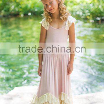 Flower Girl Dress Vintage Boho Dress Junior Twirling Bridesmaid Dress photo-2