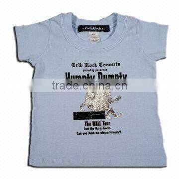 Children's T-shirt, Made of 100% Cotton, with Quality Printing on Front, OEM Orders are Accepted