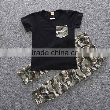 S17472A Wholesale Baby Cotton Sets Boys Summer Outfits Kid Clothes 2017 photo-3