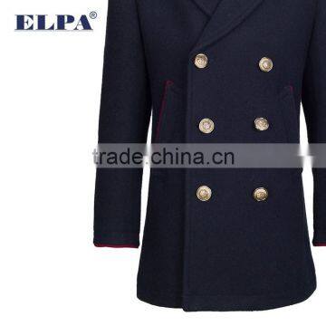 ELPA Wooven Wool Fabric Winter Overcoat Dark Blue Warm Wool Coat for Boy photo-5