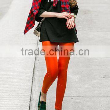 EY0062L Fashion Wholesale Ladies Leggings Women Fitness PU Leggings photo-3