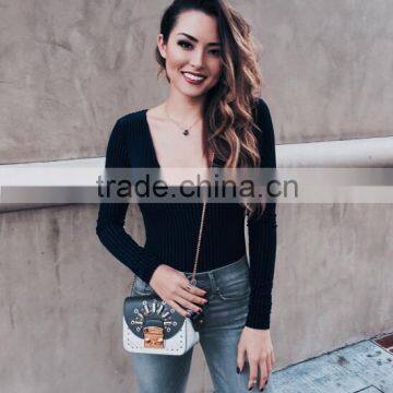 Runwaylover 5088 Latest Design Fashion Deep V-neck Backless Crochet Tight Sweater photo-3