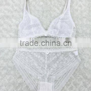Newest Style Hot Sexy Mature Transparent Lace Ladies Bra and Panty Set