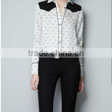 2013 newest fashion ladies chiffon design shirt