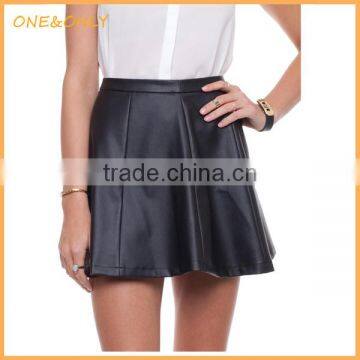 Ladies Sexy Leather Mini Skirt