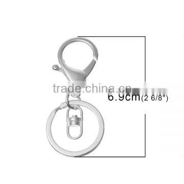 Wholesale Silver Plated Lobster Clasp Findings Simple Metal Key Chain Rings photo-2