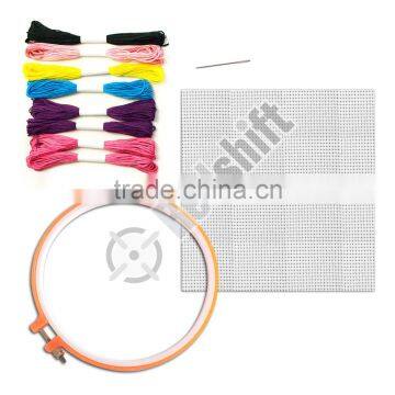 OEM cross stitch kit with plastic tool colorful embroidery thread DIY sets