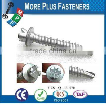 Made In Taiwan Diameter M3 to M12 Length 25mm to 300mm Hex Head Slot Recess Wafer Head Phil Recess Indent Self Drilling Screws