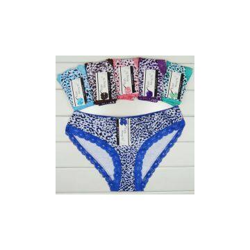 2015 New Lace Trim Cotton Bikini Panties Leopard Lady Brief Underpants Women Underwear Girl Hipster Hot Lingerie Intimate photo-3