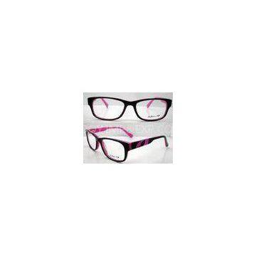 Hand Made Black & Pink Popular Acetate Eyeglasses Frames For Women With Demo Lens