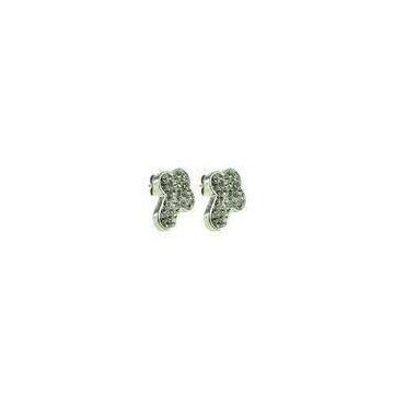 Clover Stainless Steel Stud Earrings, Wire Cutting E384 SGS Stainless Steel Stud Earrings With Custo