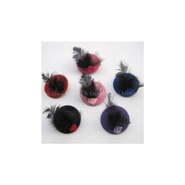 2015 Children Fashion Roses Feathers To Decorate A Party Hat, Creative Dance Party Hats,Welcome To Sample Custom