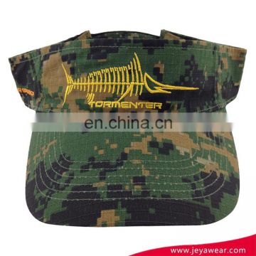 Custom Embroidery camo Cotton Sports Visor / ladies sun visor