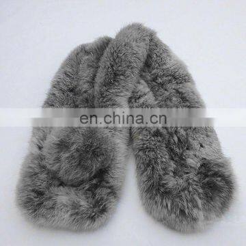 Dyed color rex rabbit fur scarf fashion women winter fur scarf for lady