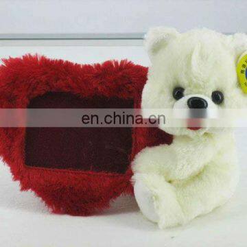 Funy 7 inch photo frame bear.plush bear photo frame