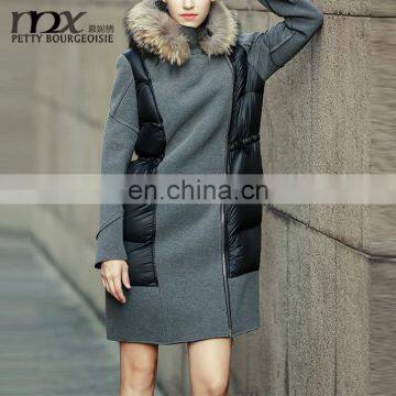 2015 Designes Women Feather Long Down Women Winter Coat Real Fur