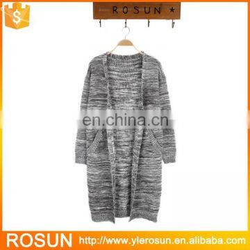 Latest design grey no button knit cardigan for women