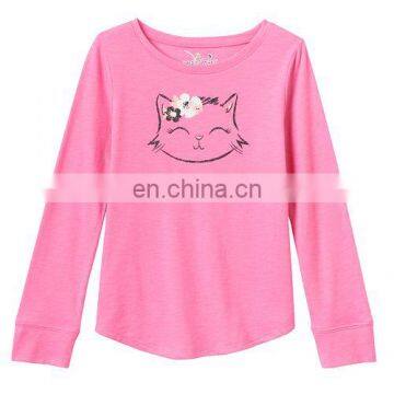 Jumping Beans Kids Clothing, Girls 4- 8 Long Sleeve Slubbed Shirttail Graphic Kids Cartoon T- Shirt photo-2