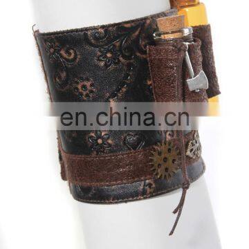 Steampunk Style Waistband Armband Made of Synthetic Leather photo-2