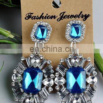 hot sale low MOQ high quality cheap price rhinestone women fashion earring