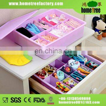 15 Dividers Fashion Colorful Underwear Storage Box Socks Storage Boxes With Lid