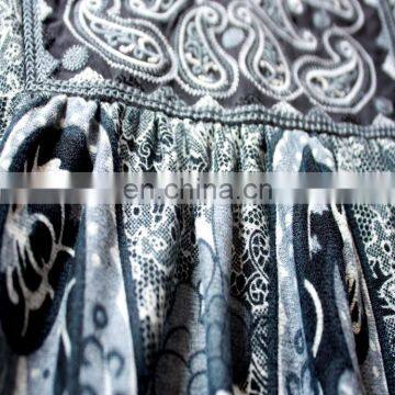 Front Embroidery and Paisley Print Komono Blouse For Women photo-4