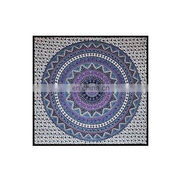 Black and grey colour combination large queen cotton printed tapestry