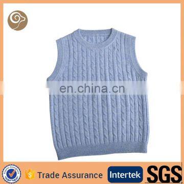 Round neck knitting wholesale cable cashmere baby vest