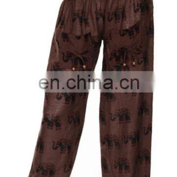 Brown Unisex Harem Genie Gypsy Aladdin Pants Hippie Santa Elephant Yoga Hippie Boho Alibaba Elastic Trousers Men/Women wholesale