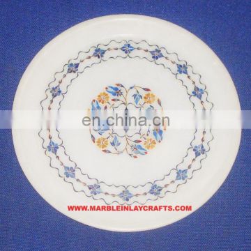 White Marble Inlay Plate