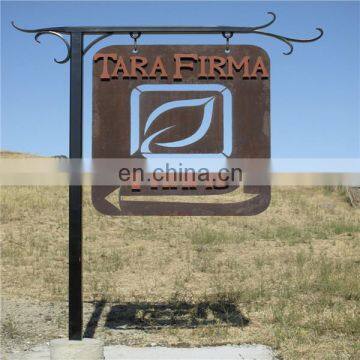 Customized outdoor corten steel metal folding advertising signs board