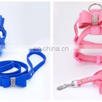Diamond Embedded Butterfly Knot Adjustable Pet Collar Leather Leash Training Dog Pulling Rope Pet Neck Chain Pet Supplies photo-3