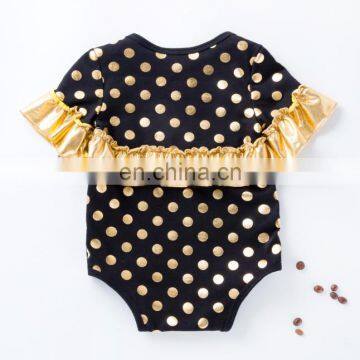 Hot sells baby's new gold polka dot romper factort direct sale