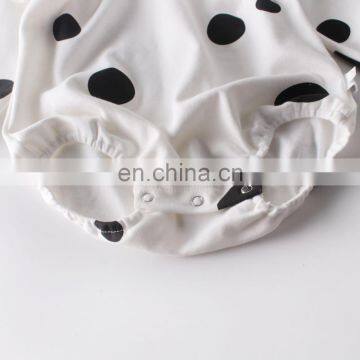 Solid Color Wave Point Pattern Full Sleeve Romper Jumpsuit With Headband Beautiful Girls Daily Wear Romper photo-6