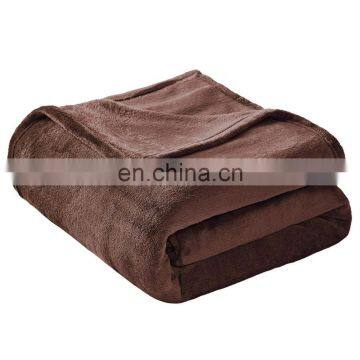Brown Flannel Fleece Bed Blanket Lightweight Bedspread Blankets All Seasons Plush Warm Solid Blankets for Bed Couch Sofa photo-2