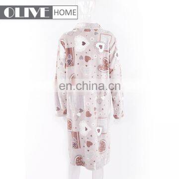 2018 Super Soft Spring Personalized Duplex Printed Coral Fleece Bathrobe With Button photo-2