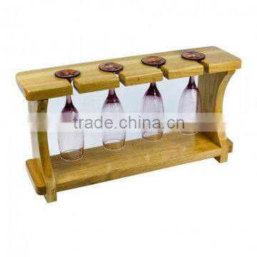 Custom wooden wine glass shelf, wood glass rack display