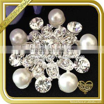 Vintage custom made wedding pearl rhinestone brooches for women FB023