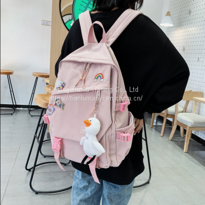Schoolbag Female Korean High School Students Backpack Female Japanese Large Capacity Nylon Leisure Backpack Trend photo-2