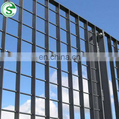 Industrial buildings 25*2 flat steel bar press welded grating wall fence for airport