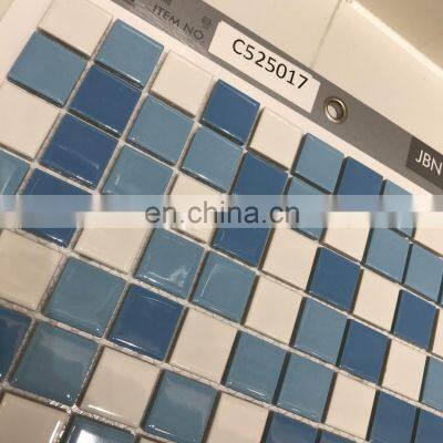 Classical Ceramic Blue Glass Mosaic for Bathroom Swimming Pool Tiles photo-5