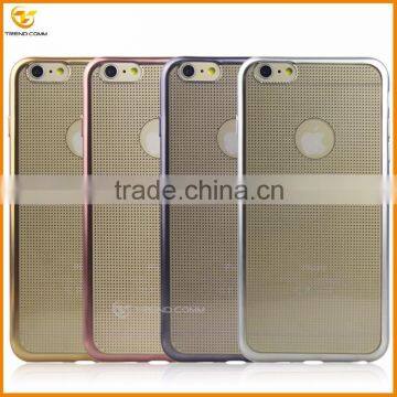 wholesale plating transparent tpu soft case for iphone 6