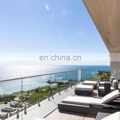 Balcony railing, Aluminum base glass railing with aluminum base shoe