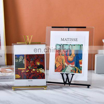 Photo Frame Kids Cheap Stand Wholesale Baby Sale Sets Photo Picture Frame for Home Decor Gold Metal Funia Acrylic Glass IRON