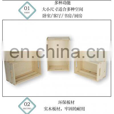 Rustic Walnut Wine Rack Storage Baskets Wall Mount Wooden Crates photo-5